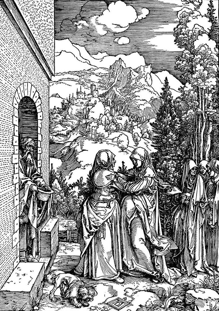 Альбрехт Дюрер. "Встреча Марии и Елизаветы". 1502-1505.