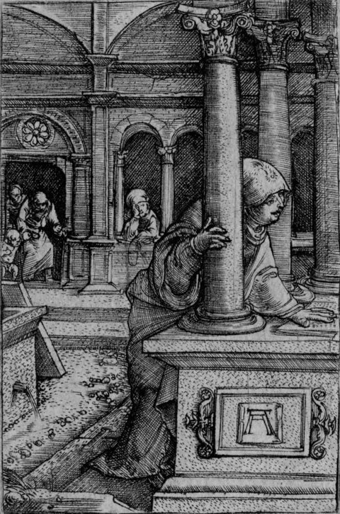 Альбрехт Альтдорфер. "Мария, ищущая своего сына в синагоге". Около 1519-1520.