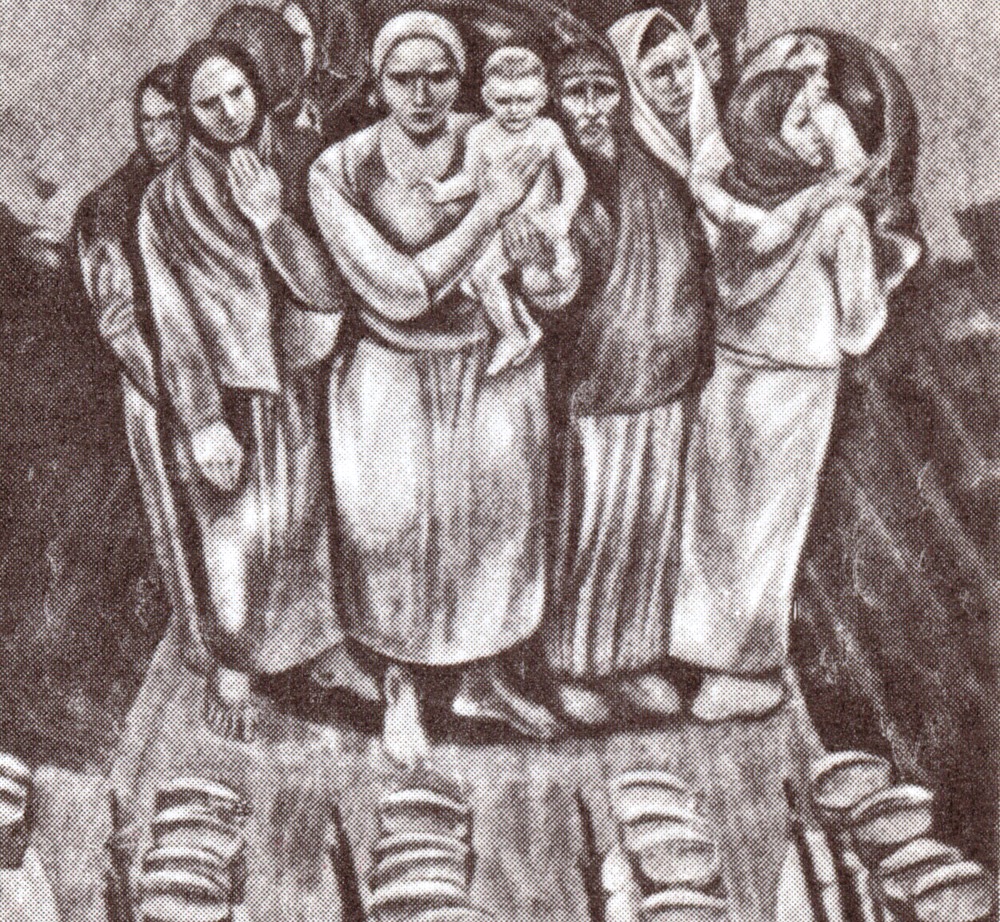 М. Савицкий. Женщины-матери. Фрагмент росписи "Отечественная война. 1944 год".