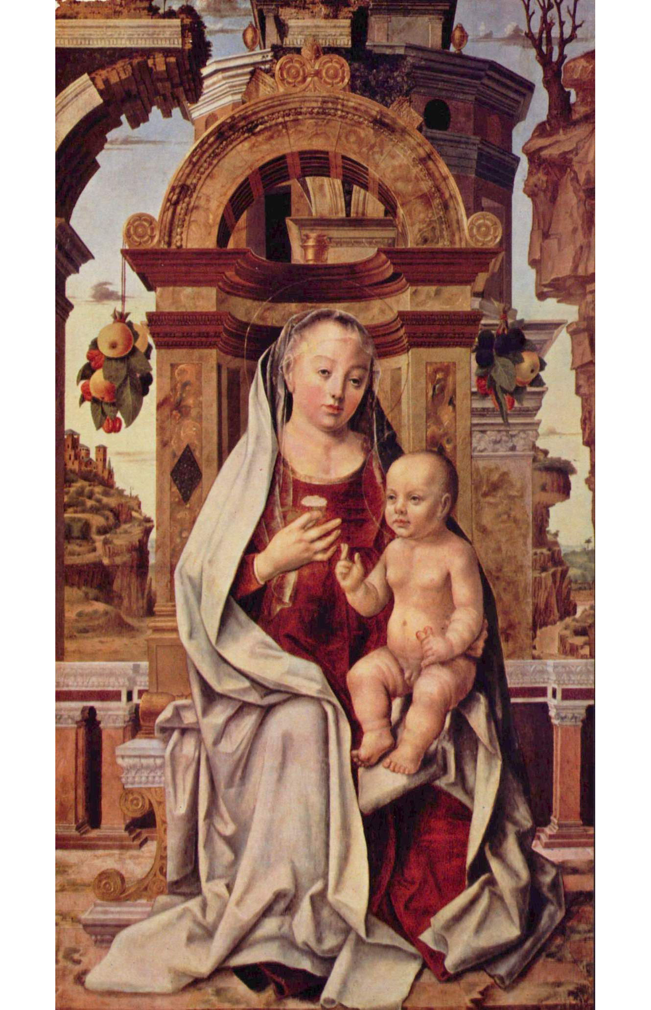 Итальянский художник, работавший около 1500 года. "Мария с Младенцем".