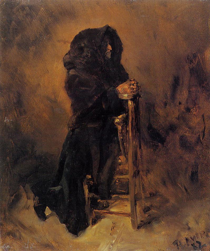 Анри де Тулуз-Лотрек. Женщина в молитве. 1882.