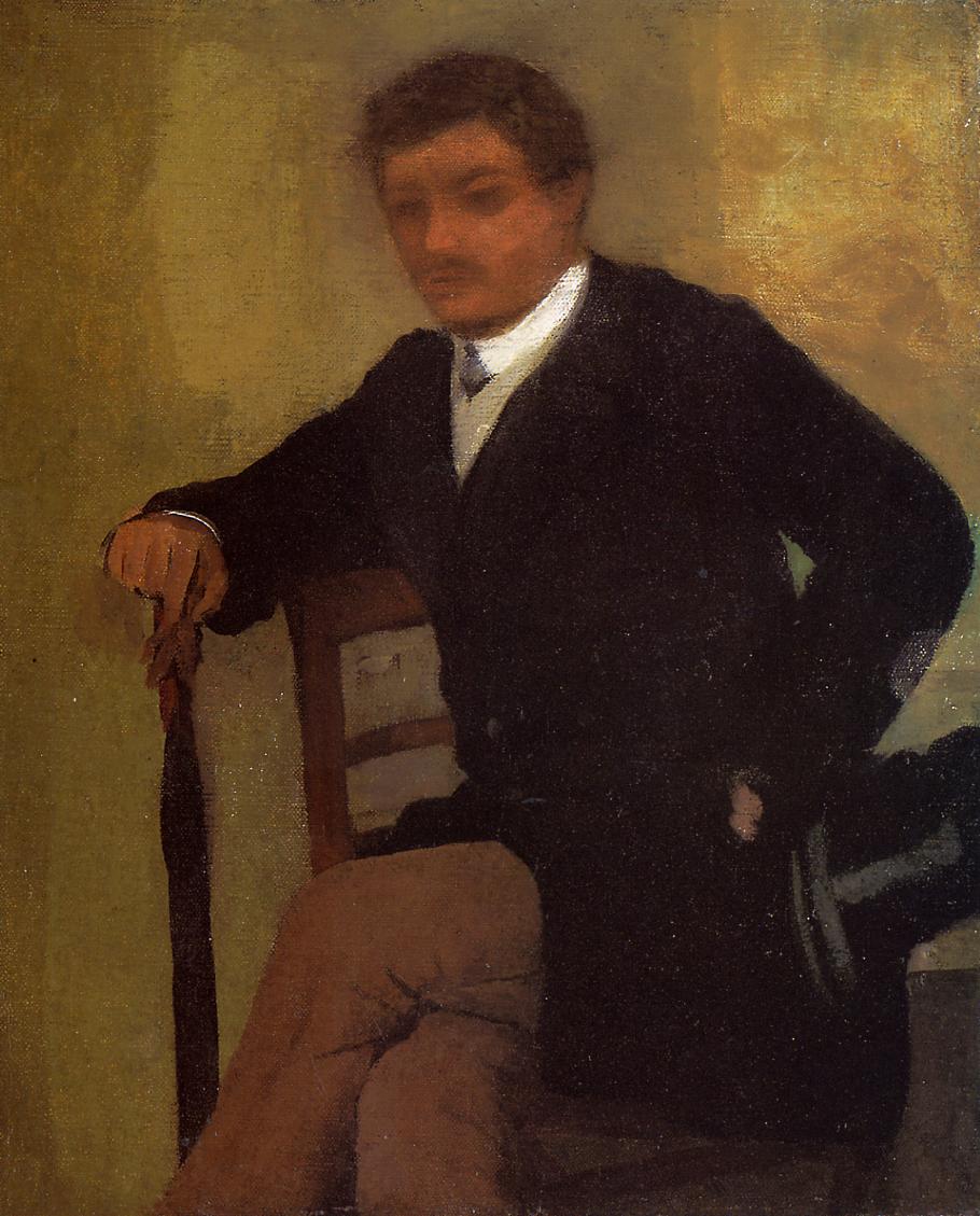 Эдгар Дега. "Молодой человек в пиджаке с котелком". 1864-1868.
