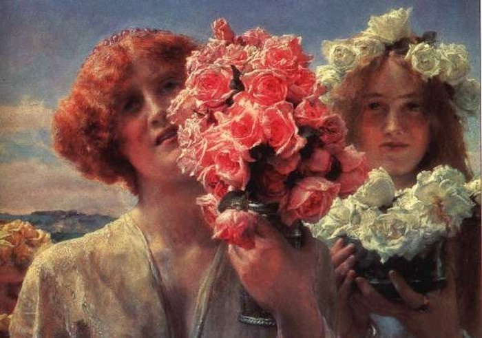 Лоуренс Альма-Тадема. "Молодые девушки с розами".
