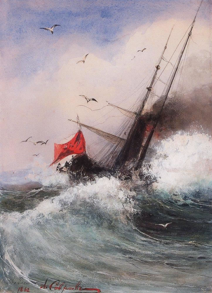 Алексей Саврасов. Гибель корабля в море. 1862.