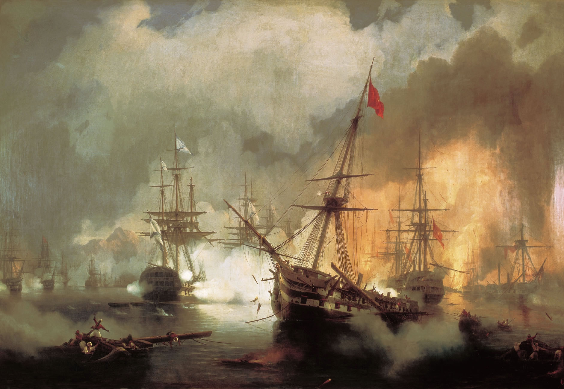 Иван Айвазовский. Морское сражение при Наварине 2 октября 1827 года. 1846.