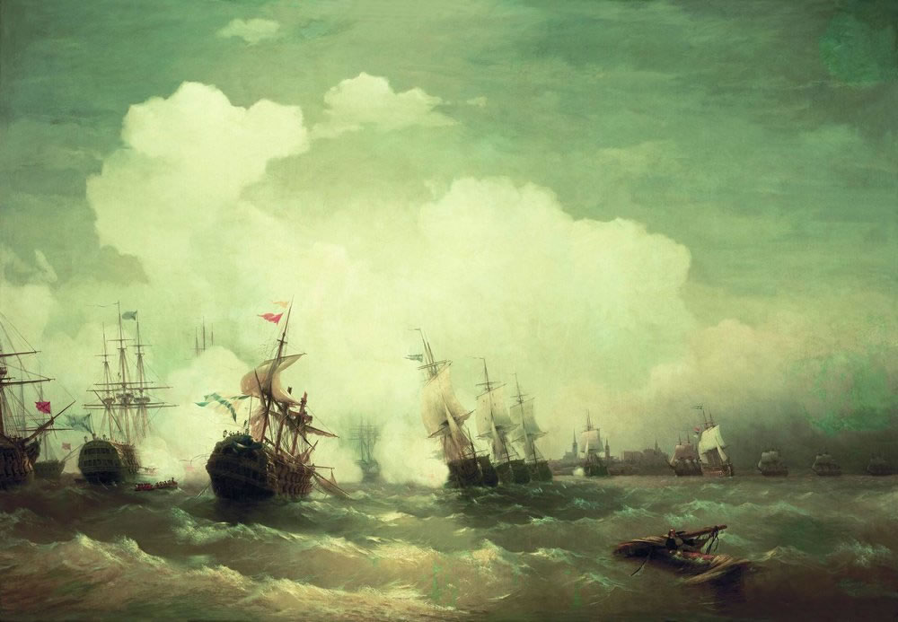 Иван Айвазовский. Морское сражение при Ревеле 2 мая 1790 года. 1846.
