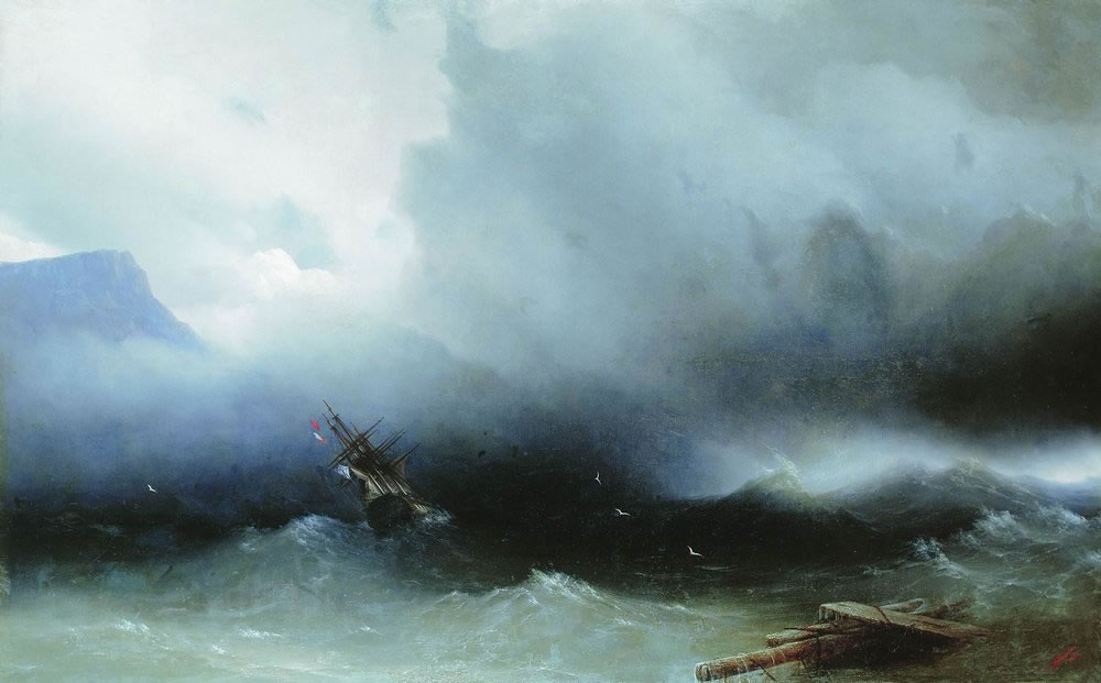 Иван Айвазовский. Ураган на море. 1850.
