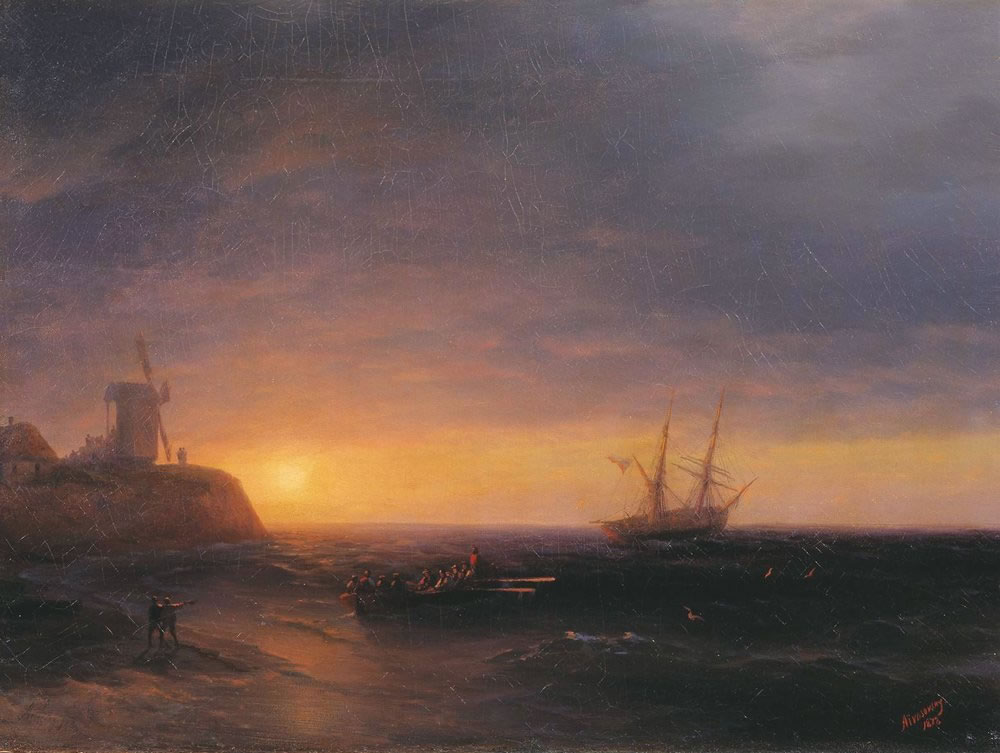 Иван Айвазовский. Закат на море. 1878.