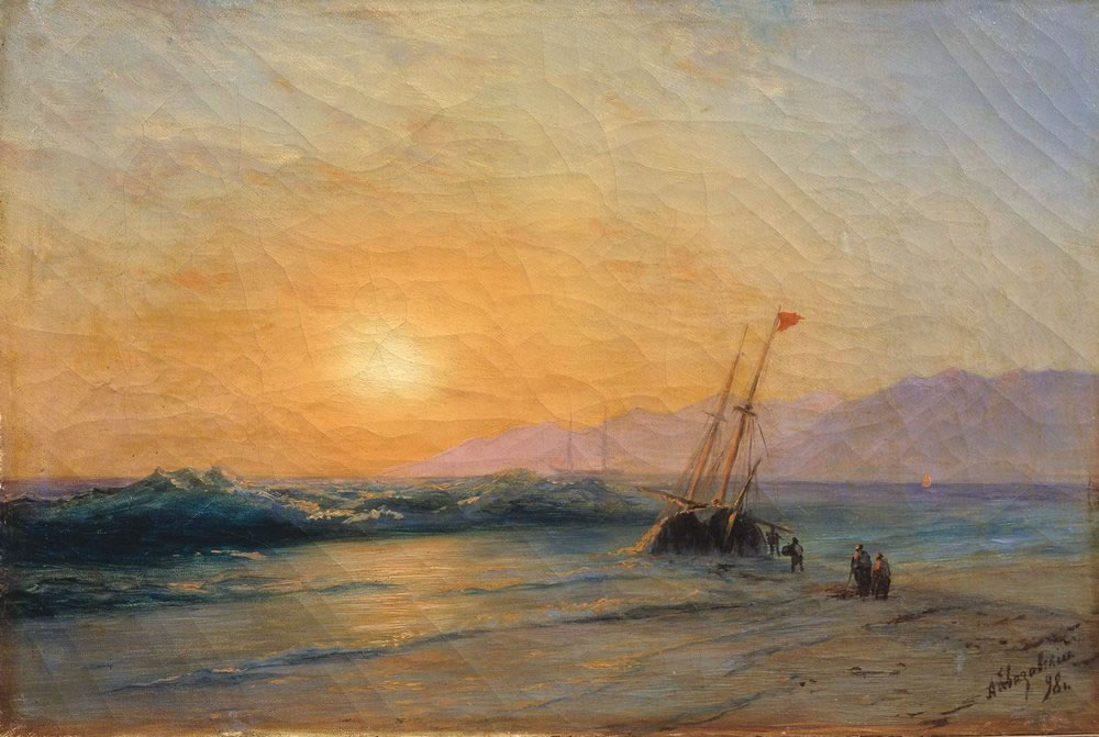 Иван Айвазовский. Заход солнца на море. 1898.