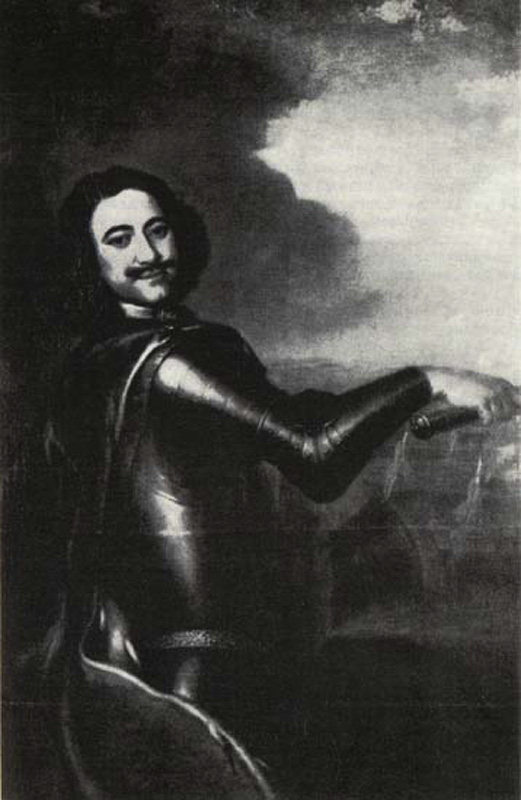 Иван Никитин. Пётр I на фоне морского сражения. 1715.
