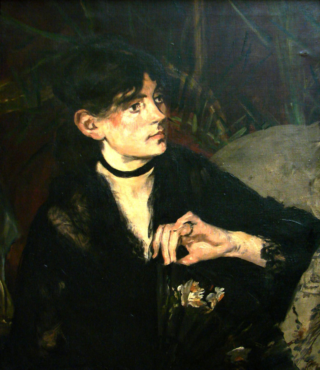 Эдуард Мане. Портрет Берты Моризо с веером. 1873.