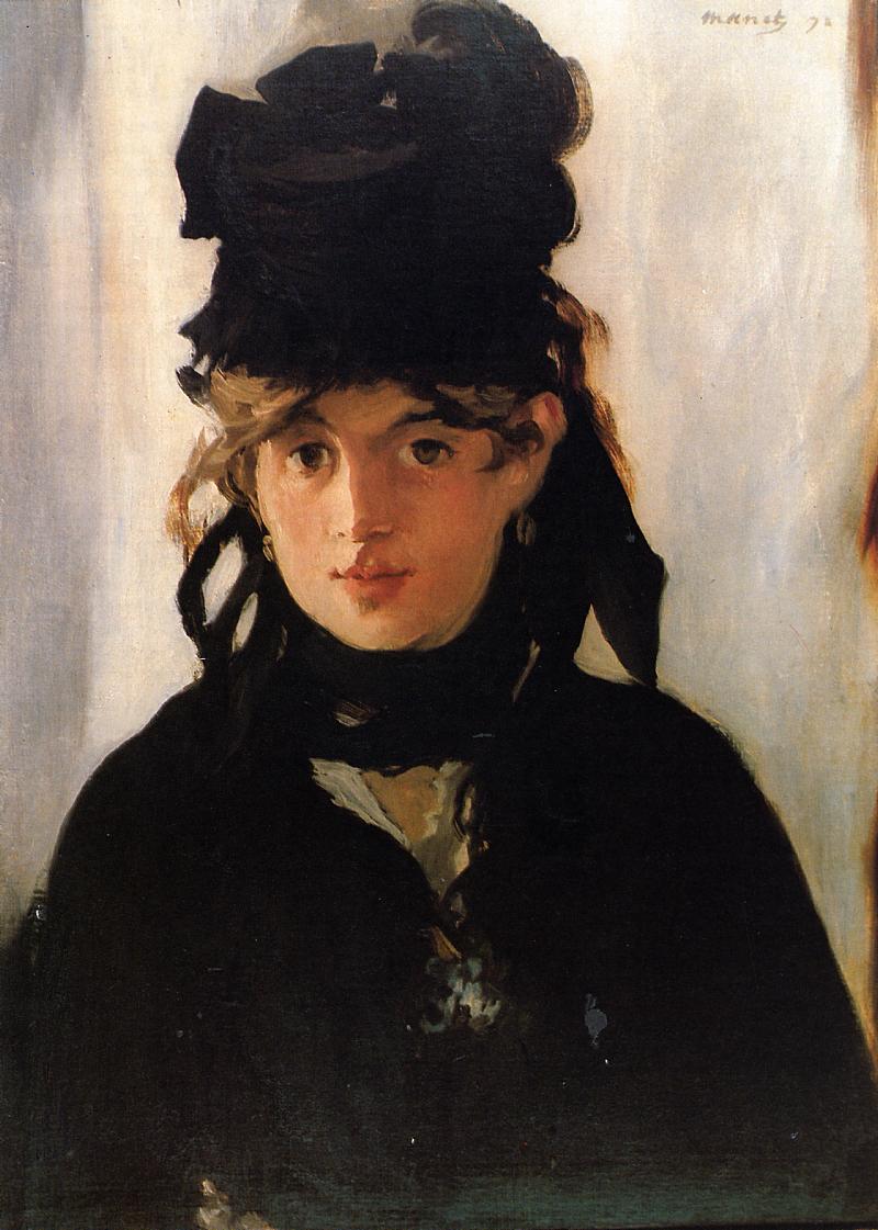 Элуард Мане. Берта Моризо в чёрной шляпке с букетом фиалок. 1873.
