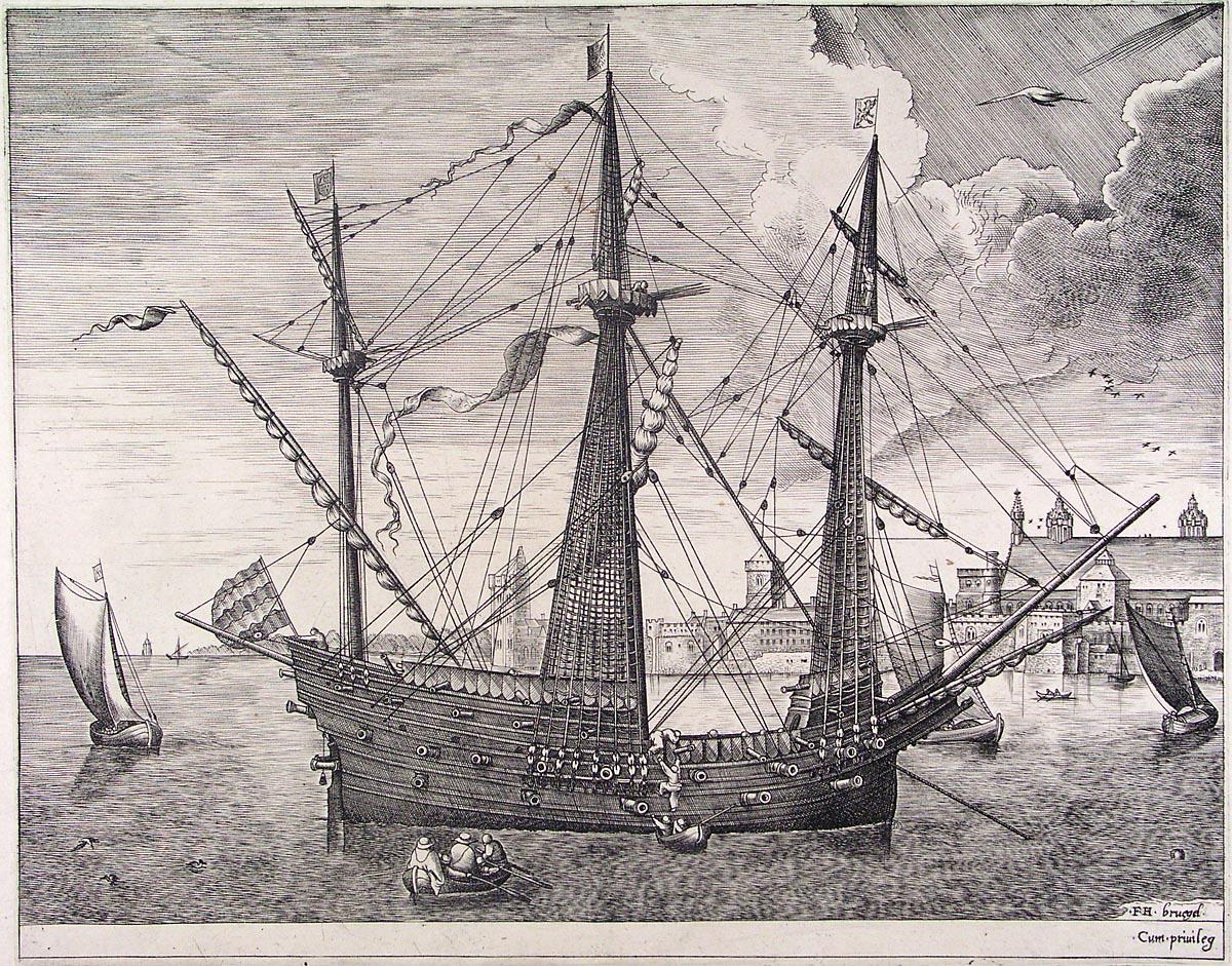 Питер Брейгель Старший. Серия "Морские корабли". 1564-1565.
