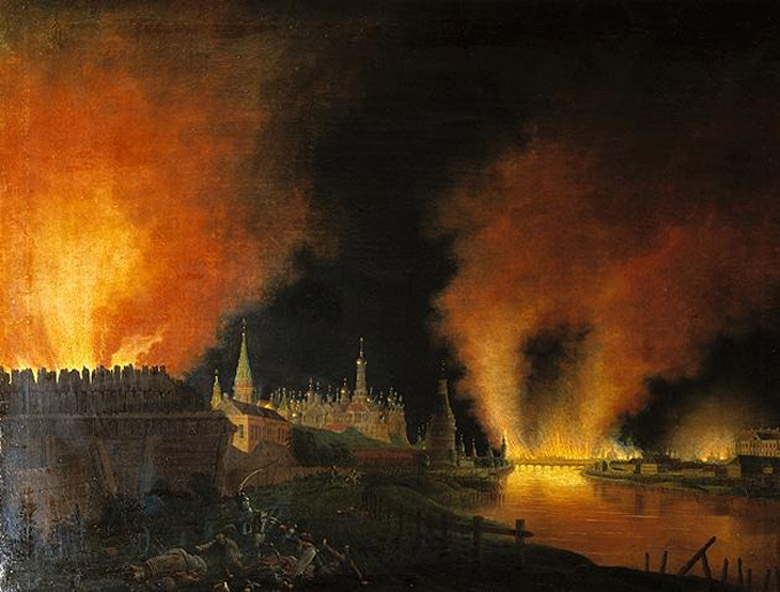Х. И. Олендорф. "Пожар Москвы в 1812 году".