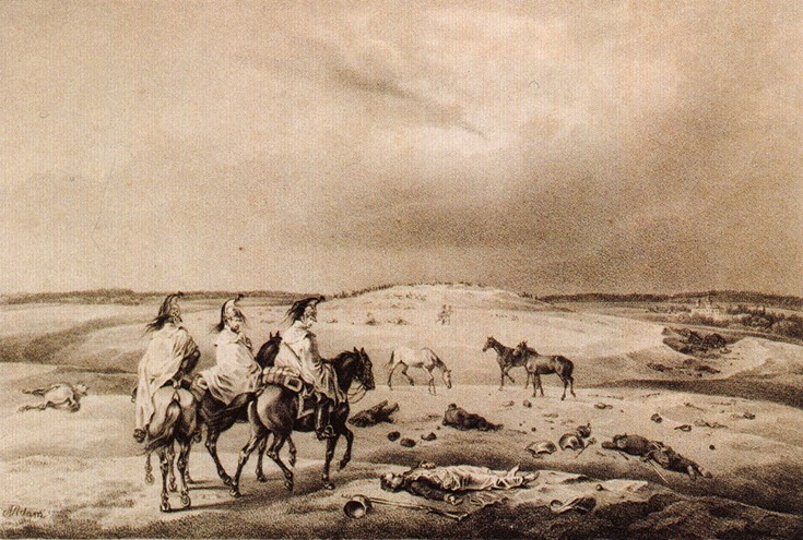 Альбрехт Адам. "Поле битвы в окрестностях Москвы 8 сентября". 1827-1833.