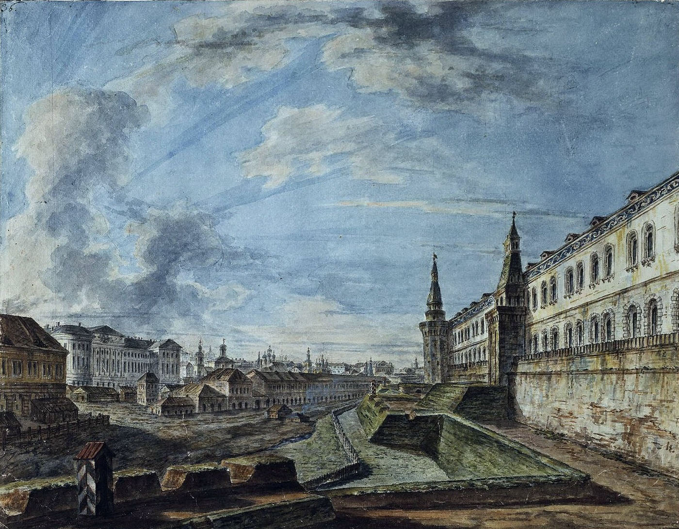 Фёдор Яковлевич Алексеев. "Вид Москвы от Троицких ворот Кремля". 1810-е.