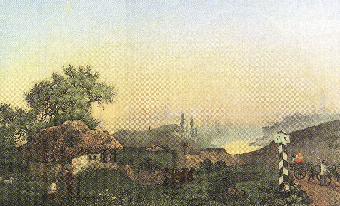 Михаил Ильич Бочаров. "Вид Москвы от села Воробьева". 1853.