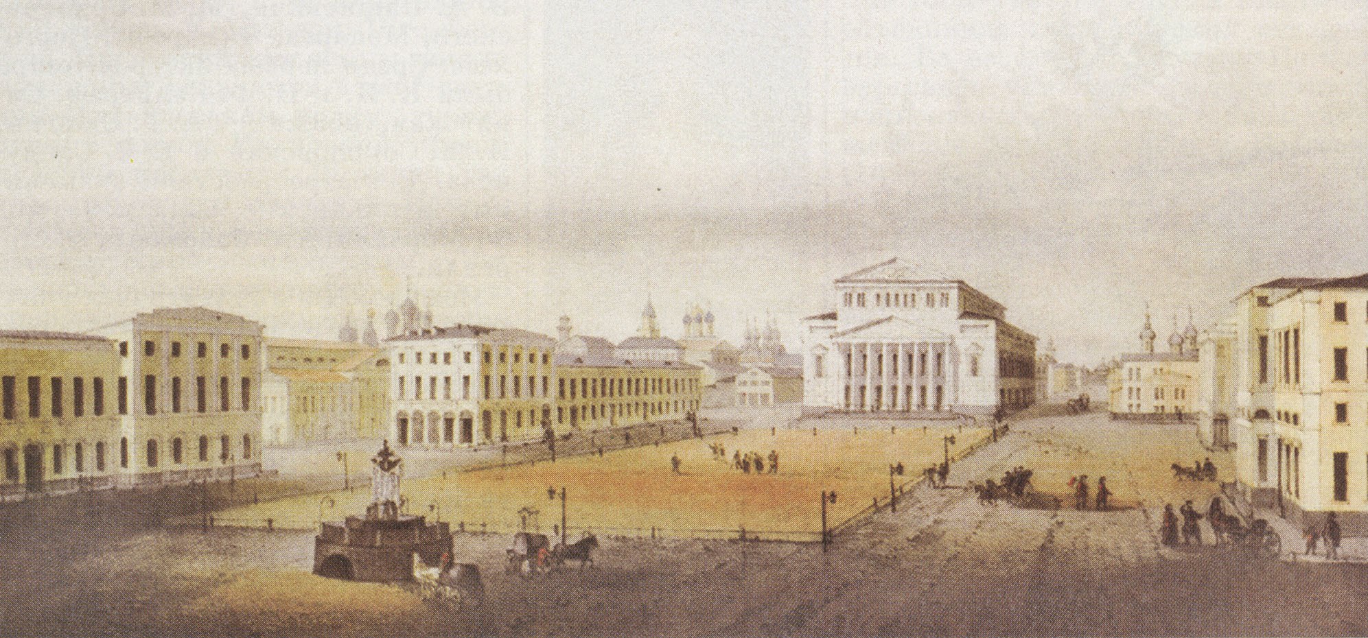 "Москва. Ыид Театральной площади и Большого театра". 1856.