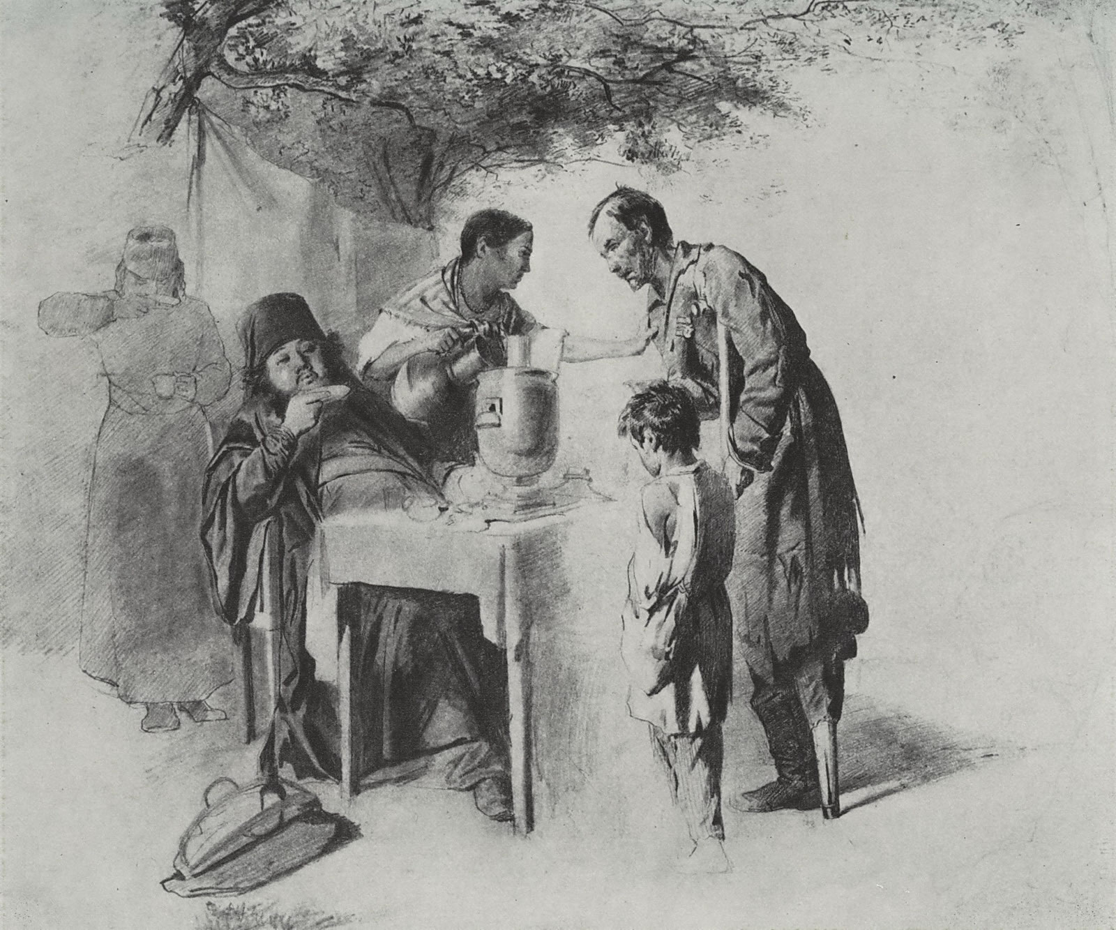Василий Григорьевич Перов. "Чаепитие в Мытищах, близ Москвы". 1862.