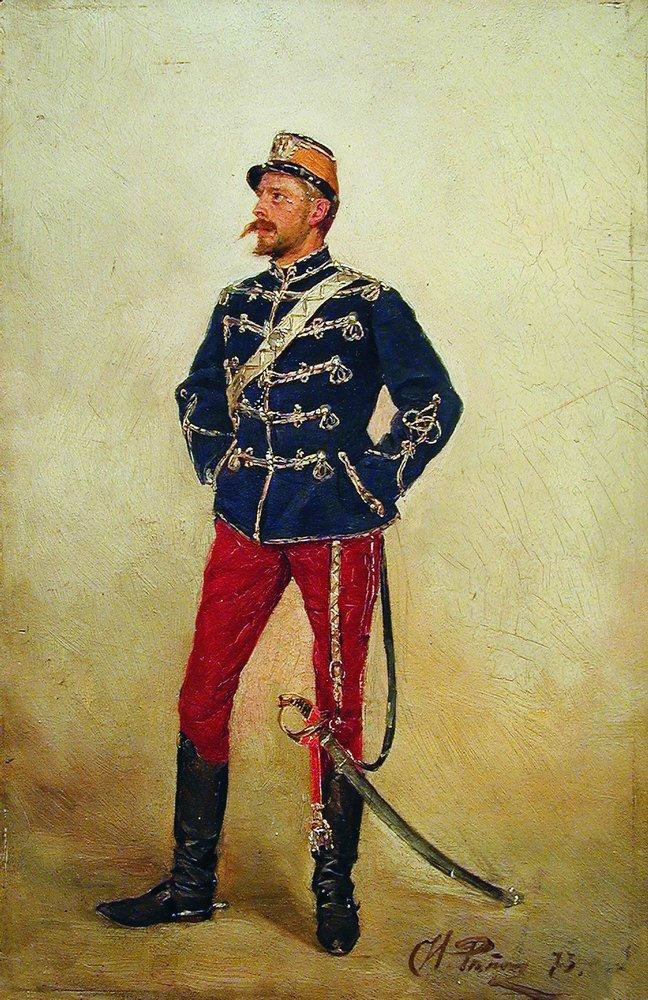 Илья Ефимович Репин. "Молодой мужчина в военной форме". 1873.