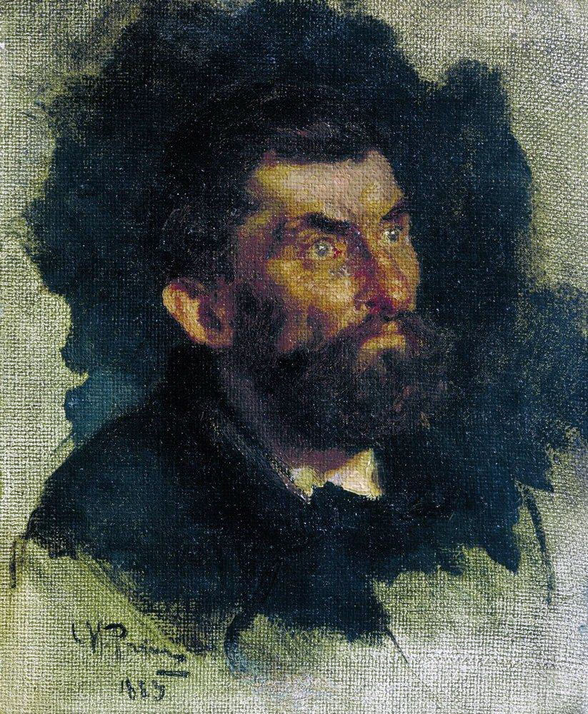 Илья Ефимович Репин. "Голова мужчины". 1885.