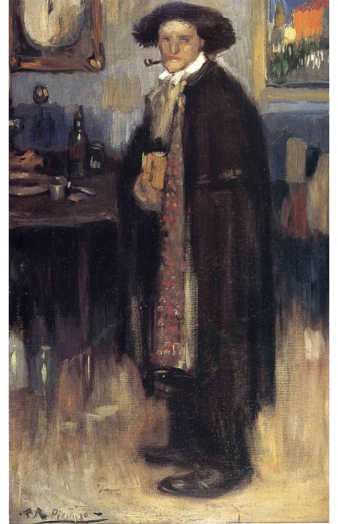 Пабло Пикассо. "Мужчина в испанском плаще". 1900. Частная коллекция.