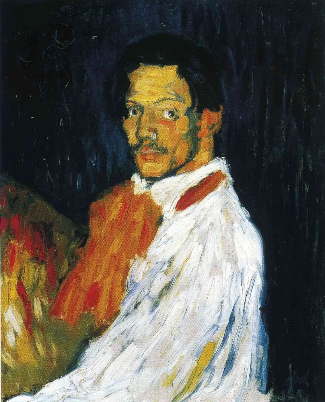 Пабло Пикассо. "Автопортрет (Портрет мужчины в белой рубашке)". 1901. Частная коллекция.