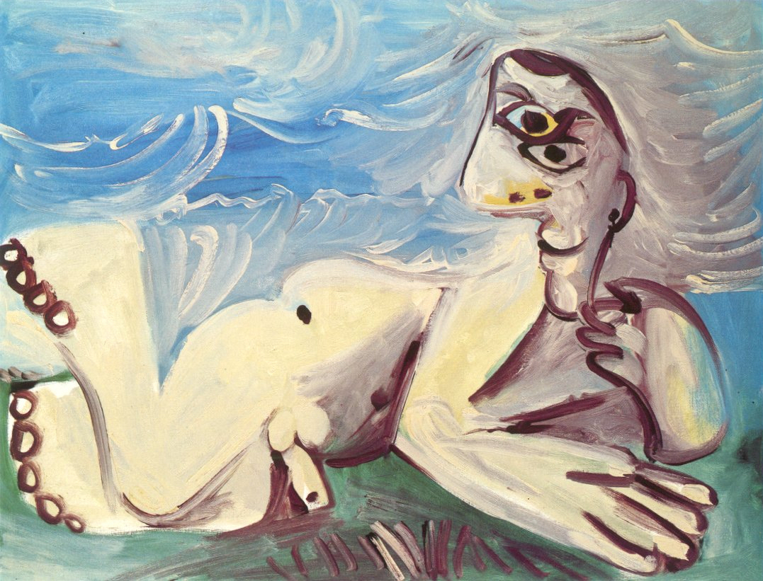 Пабло Пикассо. "Лежащий обнажённый мужчина". 1971.