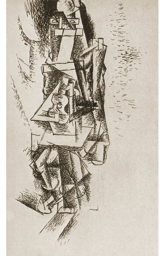 Пабло Пикассо. "Мужчина с гитарой". 1912.