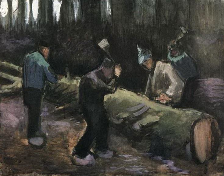 Винсент Ван гог. "Четверо мужчин рубят лес".