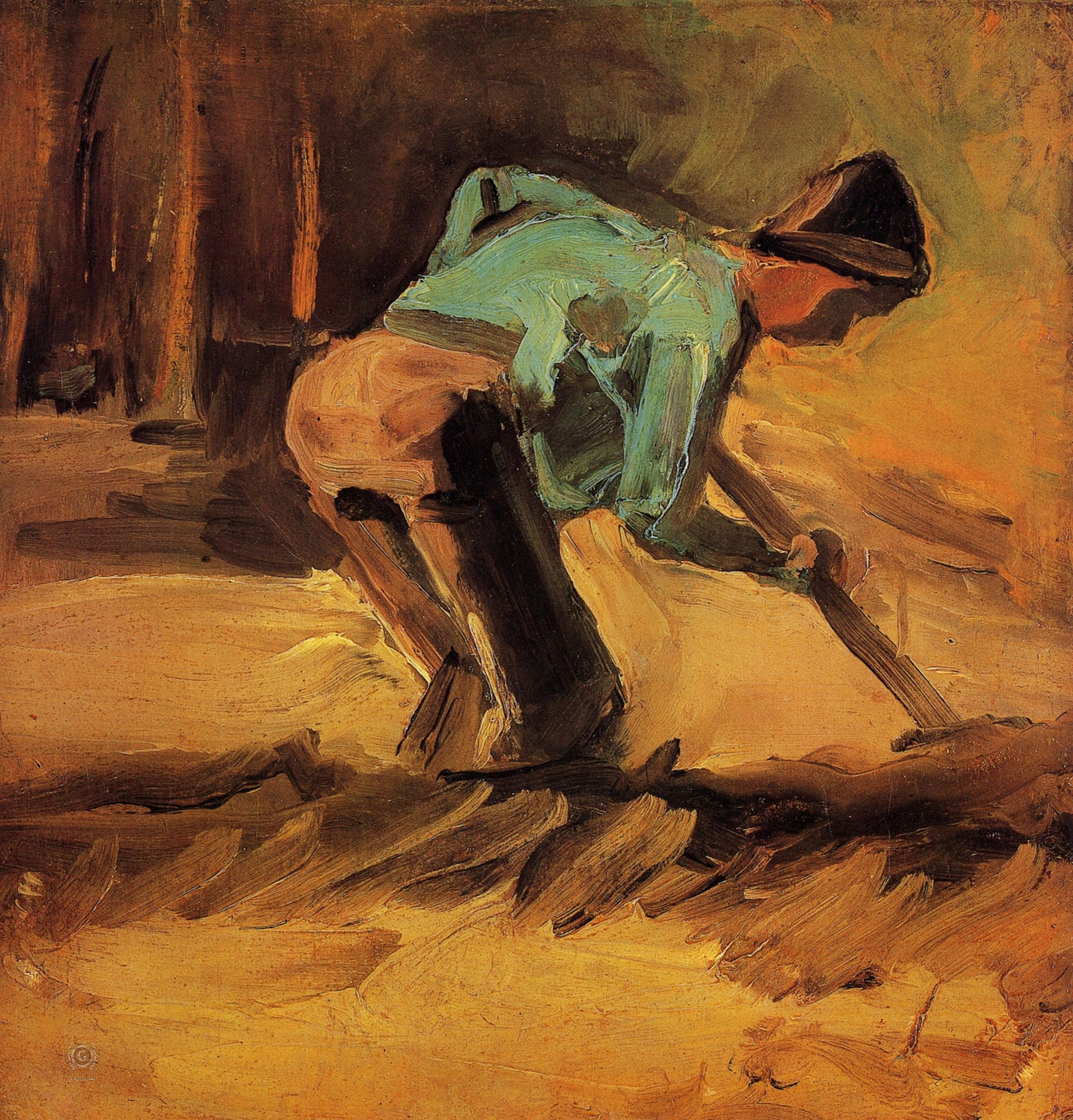 Винсент Ван Гог. "Наклонившийся мужчина с лопатой". 1882. Музей искусств Кубосо, Идзуми.