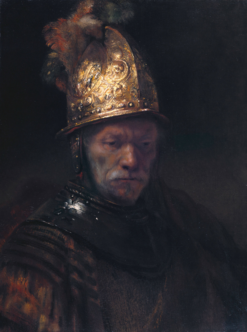 Рембрандт Харменс ван Рейн. "Мужчина в золотом шлеме". 1650. Картинная галерея, Берлин.