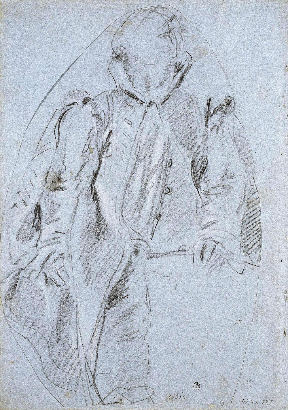 Лконардо да Винчи. Плечевой пояс мужчины. Этюды. 1510.