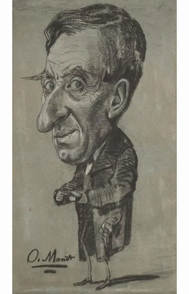 Клод Моне. "Карикатура. Мужчина с табакеркой". 1858. Институт искусств Стерлинга и Франсин Кларк, Уильямстаун.