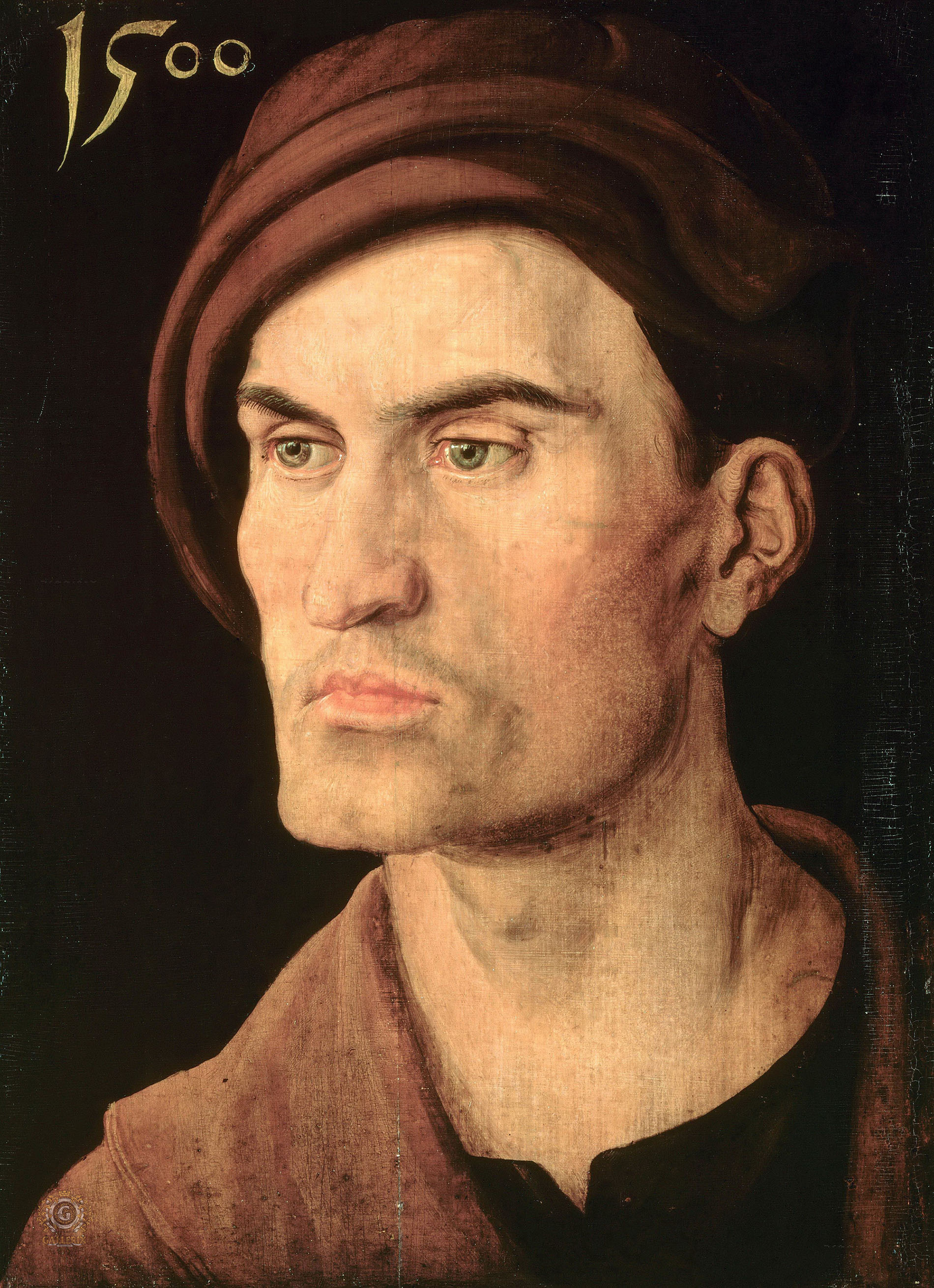 Альбрехт Дюрер. "Мужской портрет". 1500. Старая Пинакотека, Мюнхен.