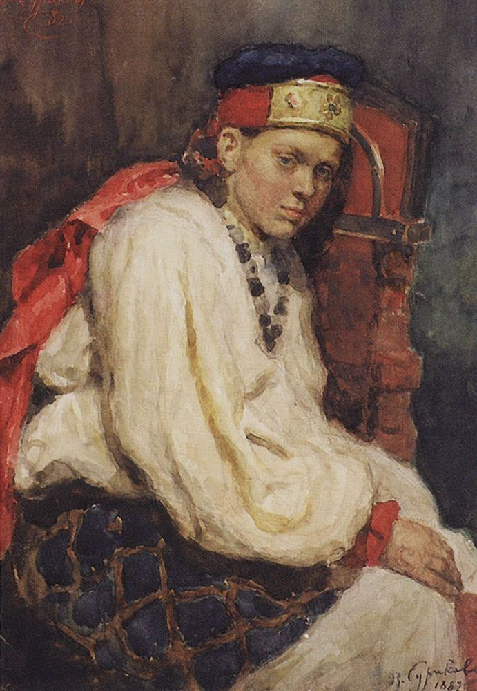Василий Суриков. Натурщица в старинном русском костюме. 1882.