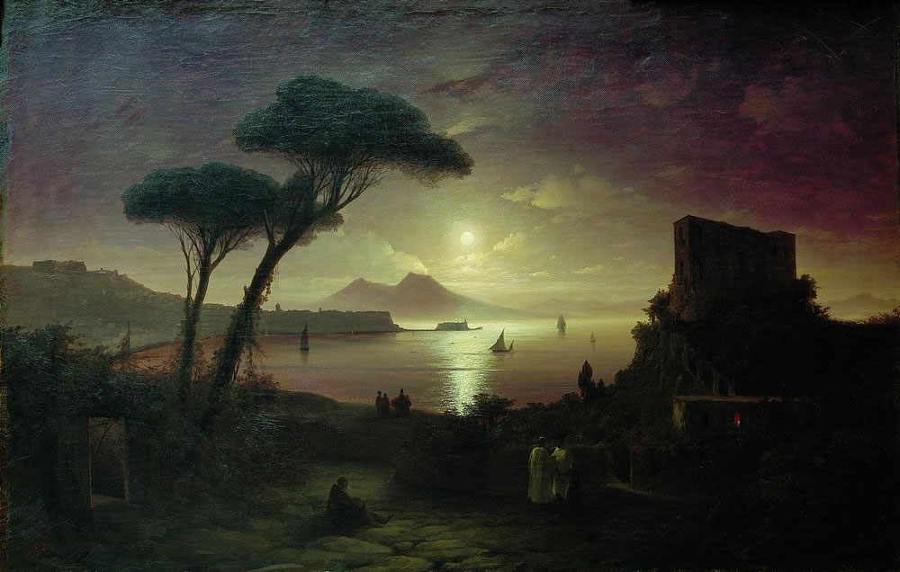 Иван Айвазовский. Неаполитанский залив в лунную ночь. 1842.