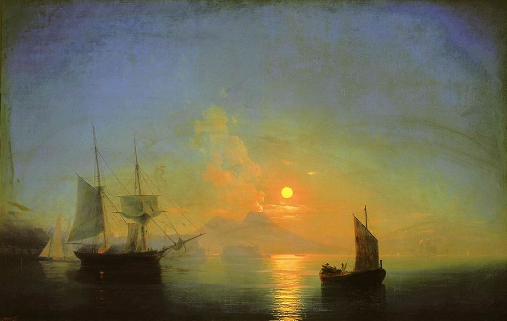 Иван Айвазовский. Неаполитанский залив в лунную ночь. 1858.