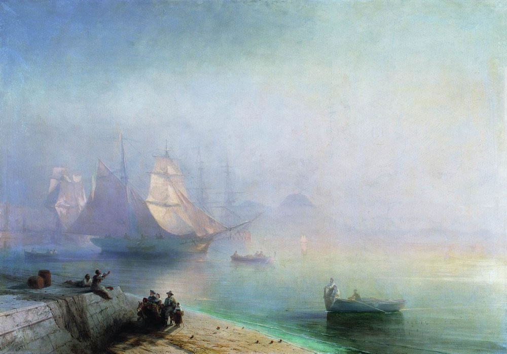 Иван Айвазовский. Неаполитанский залив в туманное утро. 1874.