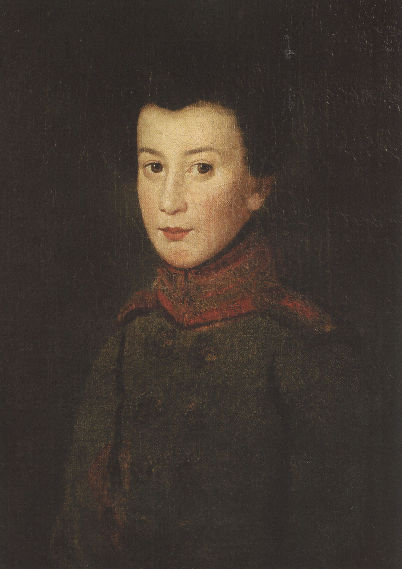 Неизв. худ. Портрет неизвестного молодого человека в зелёном мундире. Начало XIX века.