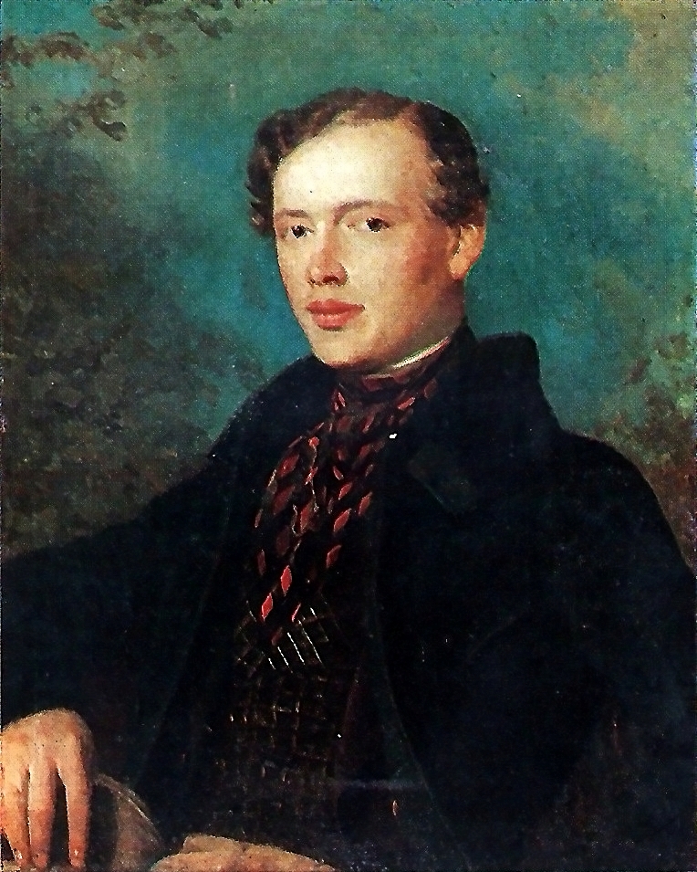 Иван Трофимович Хруцкий. "Портрет неизвестного молодого человека". 1842.