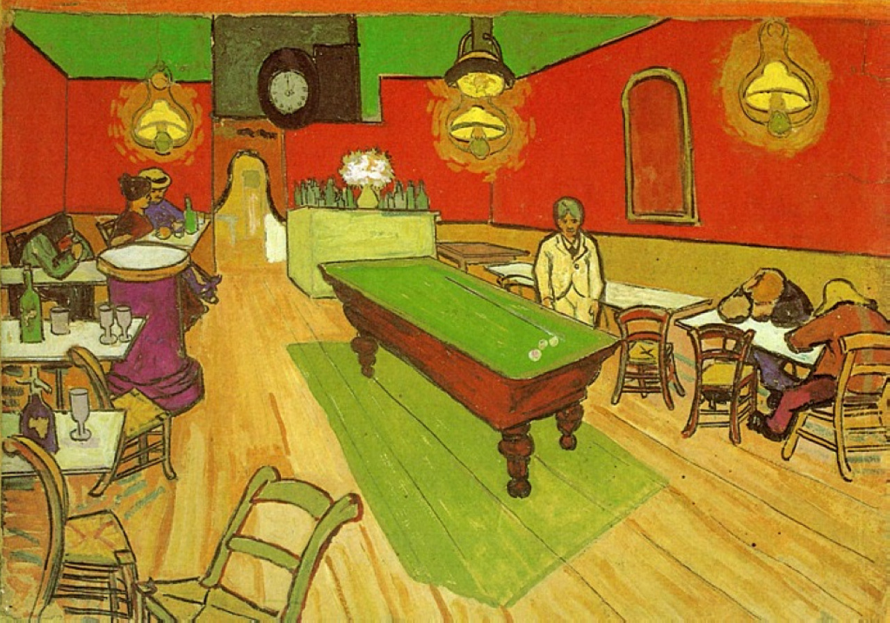 Винсент Ван Гог. "Ночное кафе в Арле". 1888. Частная коллекция.
