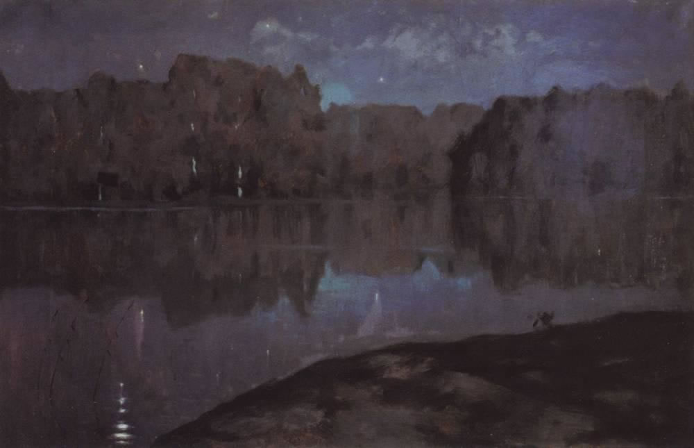 Исаак Левитан. Ночь. Берег реки. Конец 1890-х.