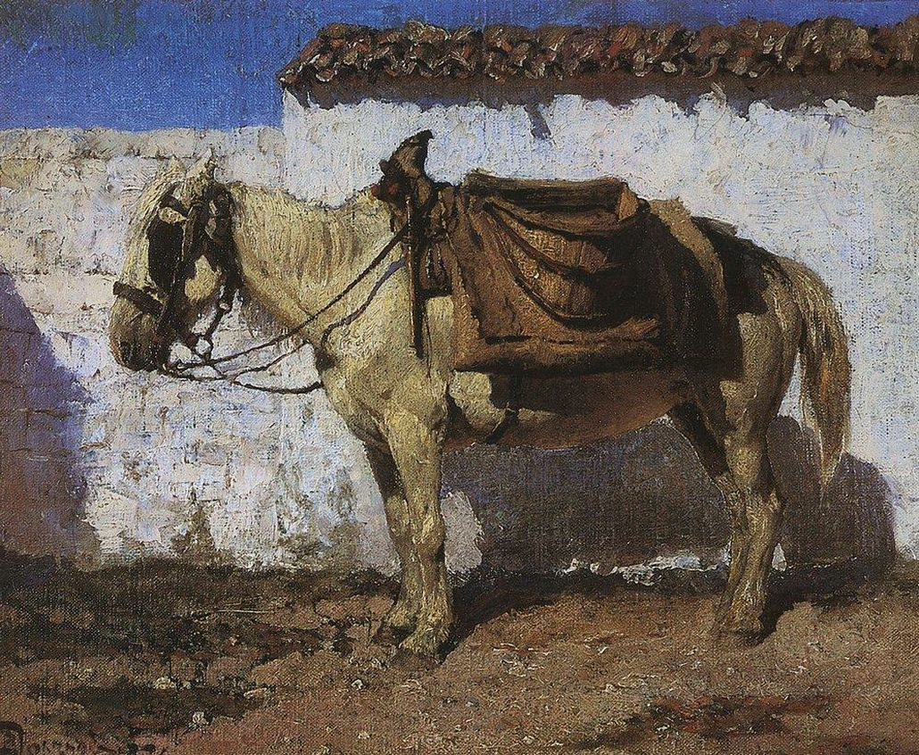 Василий Дмитриевич Поленов. "Белая лошадь. Нормандия". 1874.