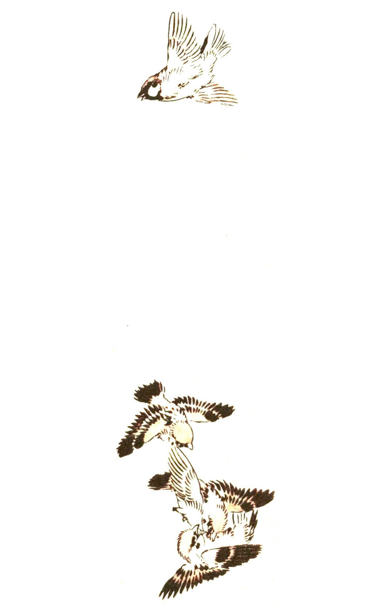 "Одинокий сверчок". "Весенние картинки".  Классические японские трехстишия хайку. Иллюстрации японских художников.