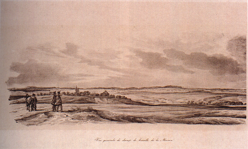 В окрестностях Бородина 6 сентября. Литография по рисунку А. Адама. 1827-1833.