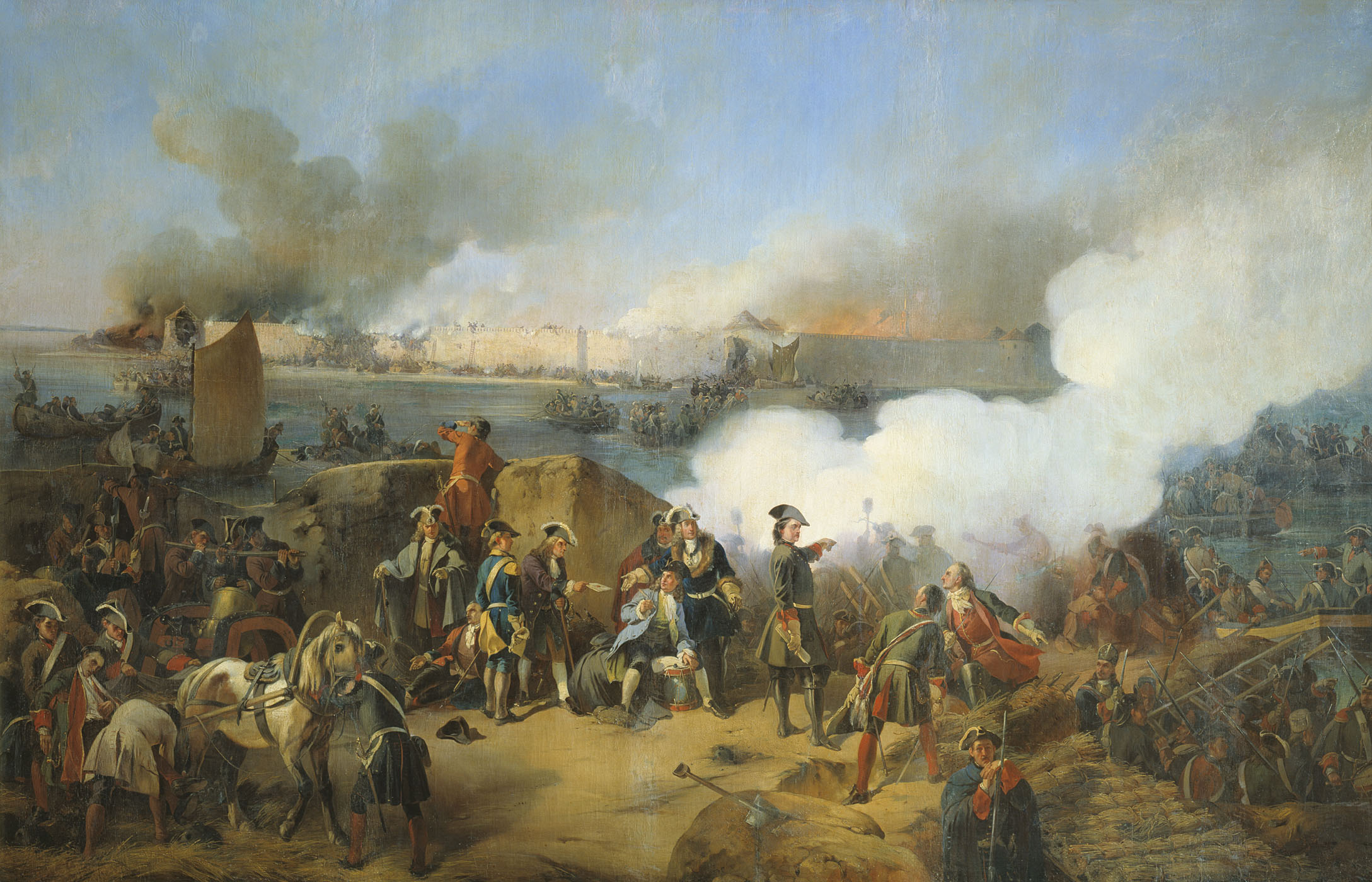 Александр Коцебу. Штурм крепости Нотебург 11 октября 1702 года. 1846.