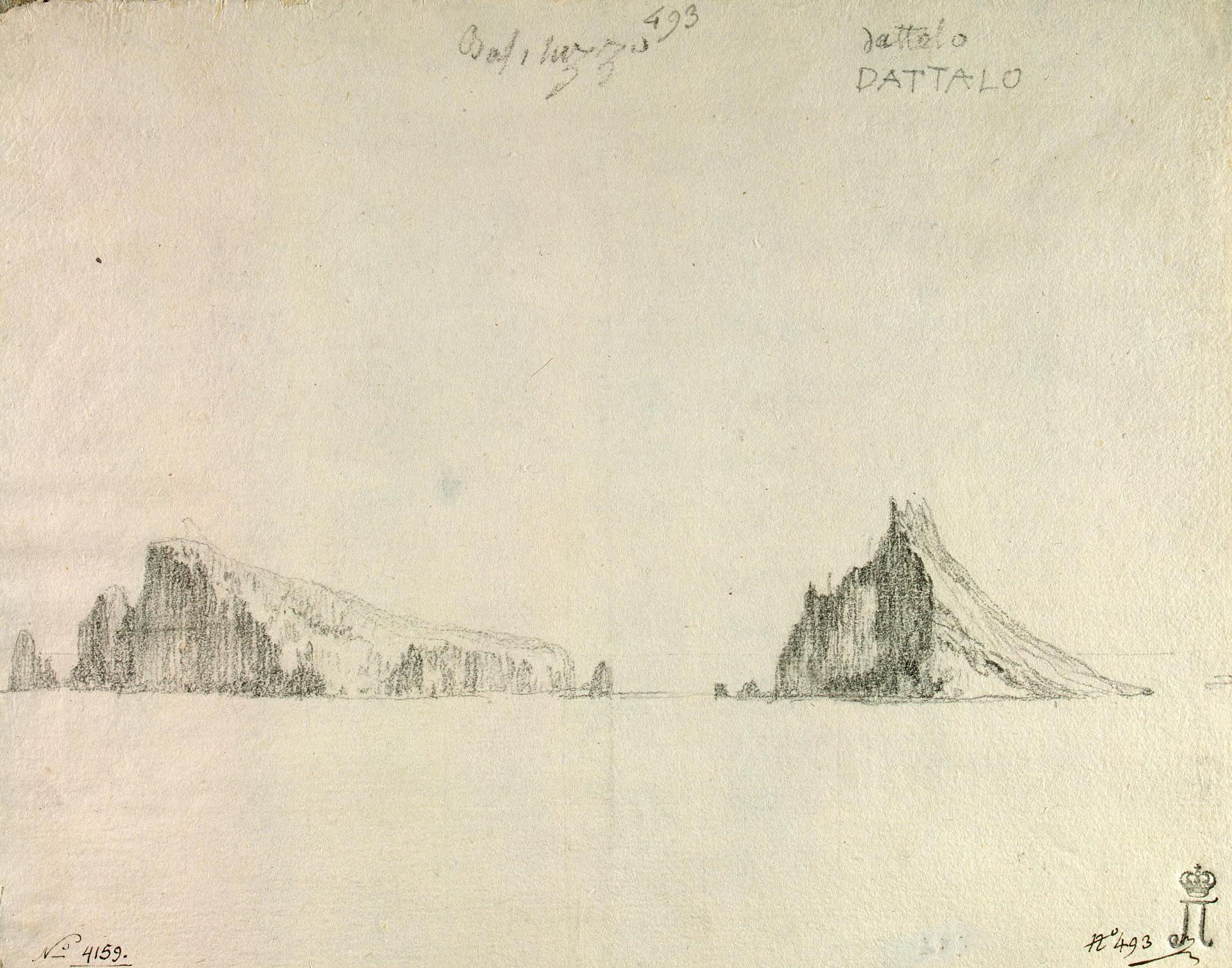 Жан-Пьер-Луи-Лоран Уэль. "Вид островов Базилуццо и Даттало". Между 1776-1779. Эрмитаж, Санкт-Петербург.