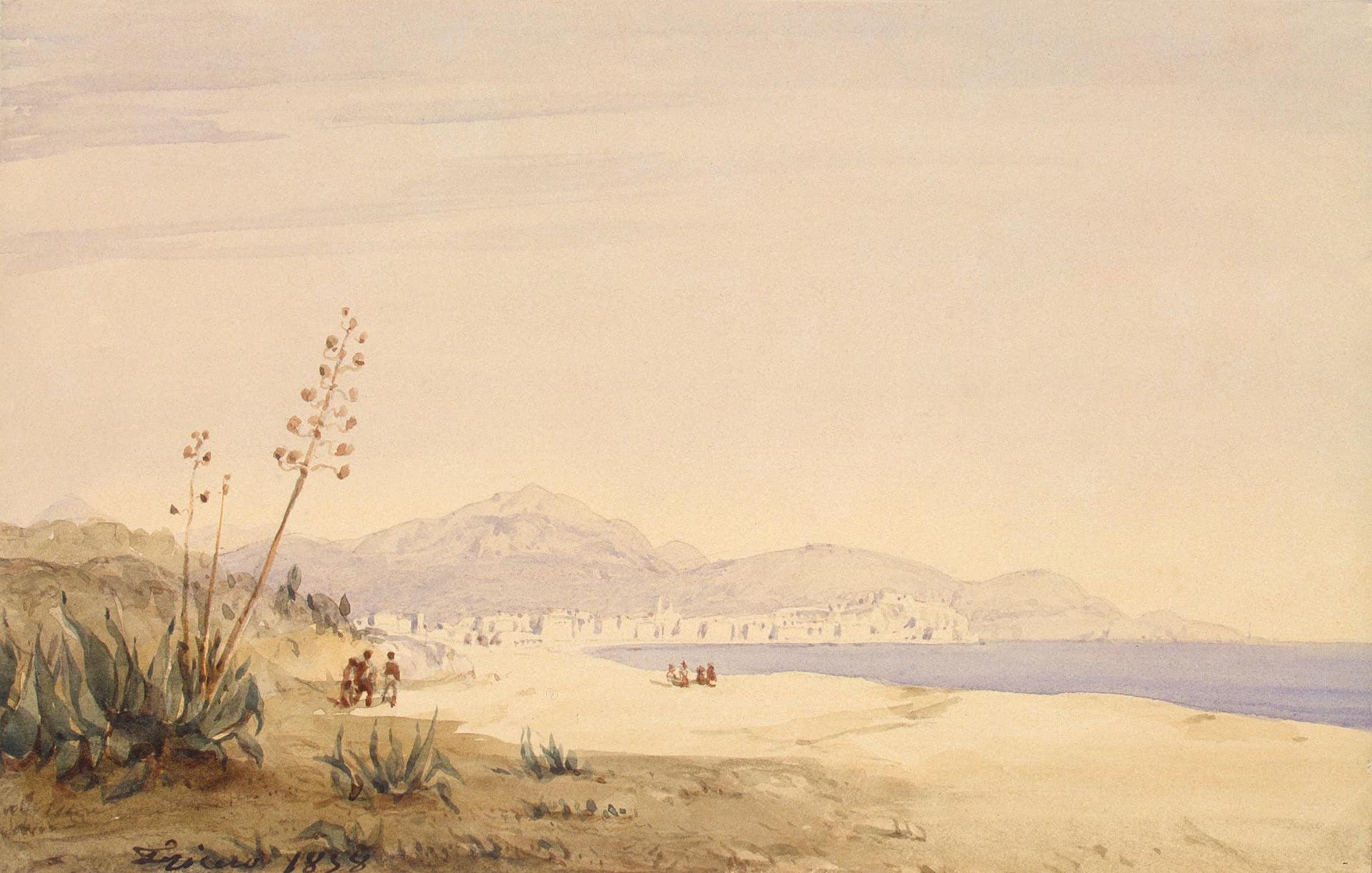 Жозеф Фрисеро. "Вид залива Ангелов с острова Святой Елены". 1858.