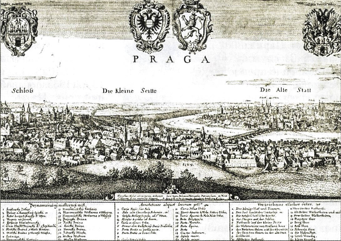 Вацлав Голлар. "Панорама Праги". 1636.